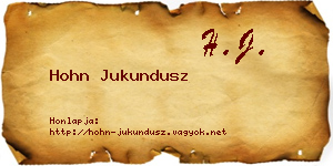 Hohn Jukundusz névjegykártya